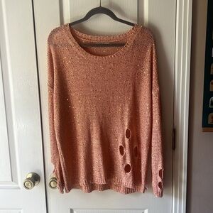 BLVD Women's Rose Gold  Knit Sweater
